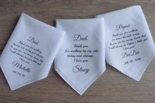 Load image into Gallery viewer, Personalized Wedding Handkerchief-Father of the Bride-Mom-Anyone