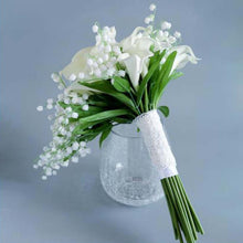 Load image into Gallery viewer, Faux White Calla Wedding Bouquet with Lillies of The Valley