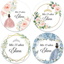 Load image into Gallery viewer, Mis Quince Personalized Favor Stickers-Quinceanera-Sweet Fifteen-Sixteen Decor Labels
