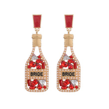 Load image into Gallery viewer, Boho Earrings - Fashion Beaded Earrings - Bride Chic Bottle Earrings