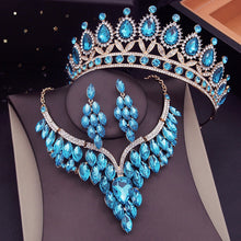 Load image into Gallery viewer, Fit for a Queen Jewelry Set -  Tiara - Choker Necklace-Earrings - Brides- Quinceañeras