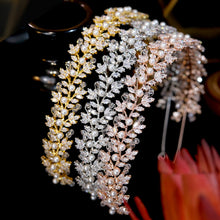 Load image into Gallery viewer, Crystal and Pearls Bridal Tiara-Wedding Crown or Quinceañera Hair Jewelry