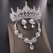 Load image into Gallery viewer, Sparkle Time Rhinestone Bridal Tiara and Jewelry Set-Crown-Earrings-Necklace