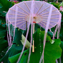 Load image into Gallery viewer, Paper Silk Parasol - Decorative Umbrella for Bridal Shower or Baby Shower