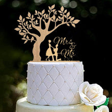 Load image into Gallery viewer, Mr and Mrs Cake Toppers-Bride and Groom with Pets-Wedding Couple Wood Silhouettes