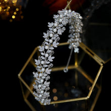 Load image into Gallery viewer, Crystal and Pearls Bridal Tiara-Wedding Crown or Quinceañera Hair Jewelry