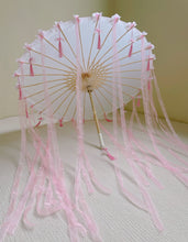 Load image into Gallery viewer, Paper Silk Parasol - Decorative Umbrella for Bridal Shower or Baby Shower