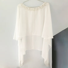 Load image into Gallery viewer, A Touch of Shimmer Chiffon Shawl Evening Cover up- Bridal Shawl-Cape