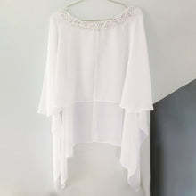 Load image into Gallery viewer, A Touch of Shimmer Chiffon Shawl Evening Cover up- Bridal Shawl-Cape