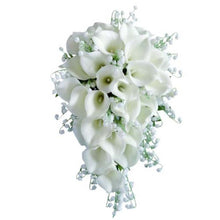 Load image into Gallery viewer, Faux White Calla Wedding Bouquet with Lillies of The Valley