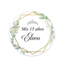 Load image into Gallery viewer, Mis Quince Personalized Favor Stickers-Quinceanera-Sweet Fifteen-Sixteen Decor Labels