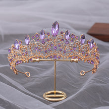 Load image into Gallery viewer, Gorgeous Pink - Lavender Purple or Crystal Tone Princess Rhinestone Tiara