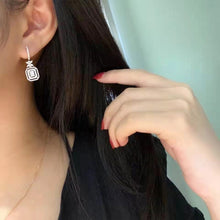 Load image into Gallery viewer, Elegant Fashion Silver Color Dangle Earrings with Shiny CZ Stone for Bride-Bridal Party-Quinceanera-Jewelry Gifts