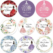 Load image into Gallery viewer, Mis Quince Personalized Favor Stickers-Quinceanera-Sweet Fifteen-Sixteen Decor Labels