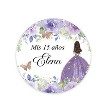 Load image into Gallery viewer, Mis Quince Personalized Favor Stickers-Quinceanera-Sweet Fifteen-Sixteen Decor Labels
