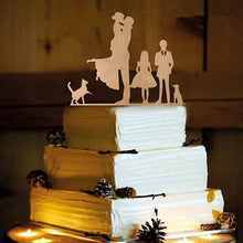 Load image into Gallery viewer, Family Wedding Cake Topper Bride and Groom Cake Toppers with Kids