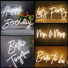 Load image into Gallery viewer, Acrylic Neon Signs Made For Indoor Wedding-Birthday or Any Party Decoration