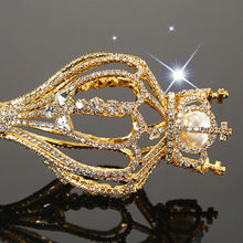 Load image into Gallery viewer, Crown Top Party Wand Gold Scepter with Rhinestones for a Princess Quinceanera