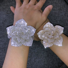Load image into Gallery viewer, Flower or Bow Shape Rhinestone Rose Wrist Corsages- Bracelets