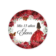 Load image into Gallery viewer, Mis Quince Personalized Favor Stickers-Quinceanera-Sweet Fifteen-Sixteen Decor Labels