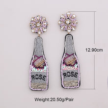 Load image into Gallery viewer, Boho Earrings - Fashion Beaded Earrings - Bride Chic Bottle Earrings