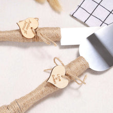 Load image into Gallery viewer, Personalized Rustic Look Wedding Cake Server Set for Wedding Day