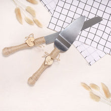 Load image into Gallery viewer, Personalized Rustic Look Wedding Cake Server Set for Wedding Day