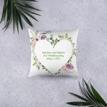 Load image into Gallery viewer, Personalized Heart Wedding Keepsake Gift Pillow