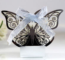 Load image into Gallery viewer, Butterfly Laser Cut Hollow Candy Boxes - Favors - Souvenier Chocolate Box With Ribbon