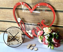 Load image into Gallery viewer, Personalized Love Heart Wish Drop Box Wedding Guest Book Alternative