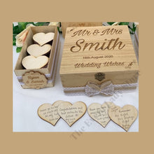 Load image into Gallery viewer, Guestbook Alternative Personalized Wish Drop Box with Larger Hearts and Sign