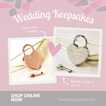 Load image into Gallery viewer, Custom Engraved Heart Shape Padlock with Key-Wedding Keepsake-Gift