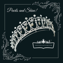 Load image into Gallery viewer, pearls and crystal tiara