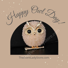 Load image into Gallery viewer, Darling Little Pearl Owl Brooch-Special Wedding Jewelry-Accessory-Gift