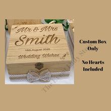 Load image into Gallery viewer, Guestbook Alternative Personalized Wish Drop Box with Larger Hearts and Sign