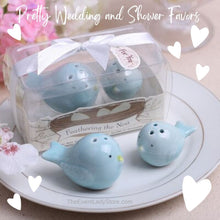 Load image into Gallery viewer, Feathering the Nest Love Birds Salt and Pepper Shaker wedding bridal shower favors and gifts