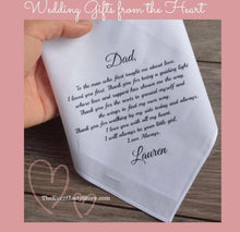 Load image into Gallery viewer, Personalized Wedding Handkerchief-Father of the Bride-Mom-Anyone