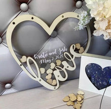 Load image into Gallery viewer, Personalized Love Heart Wish Drop Box Wedding Guest Book Alternative