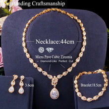 Load image into Gallery viewer, Luxury Cubic Zirconia Gold Tone Charmed Evening Jewelry Fashion Set