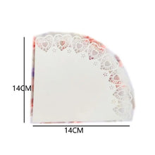 Load image into Gallery viewer, Lot of 50 pcs Laser Cut Confetti Cones to hold bridal birdseed, rice, candy or rose petals