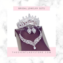 Load image into Gallery viewer, Baroque Crystal Water Drop Bridal Rhinestone Jewelry Set Tiara-Crown Necklace-Earrings for Bride-Wedding Jewelry Set