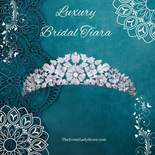 Load image into Gallery viewer, Luxury Floral Bridal Headpiece-Micro-Inlaid Cubic Zircon Wedding Crown-Tiara