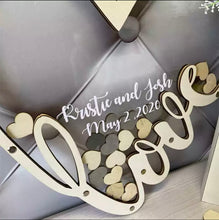 Load image into Gallery viewer, Personalized Love Heart Wish Drop Box Wedding Guest Book Alternative