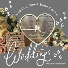 Load image into Gallery viewer, Acrylic Wedding Guestbook Alternative Wish Drop Heart with Love Birds