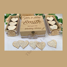 Load image into Gallery viewer, Guestbook Alternative Personalized Wish Drop Box with Larger Hearts and Sign