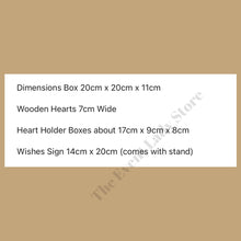 Load image into Gallery viewer, Guestbook Alternative Personalized Wish Drop Box with Larger Hearts and Sign