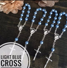 Load image into Gallery viewer, Mini Simulated Pearl and Silver Tone or Gold Tone Mini Rosary