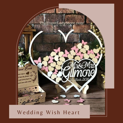 wedding guest sign in-heart shaped wish drop frame