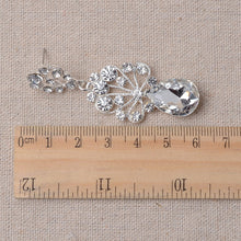 Load image into Gallery viewer, Lace Pattern Silver Rhinestone Evening Jewelry Set - Bridal or Quinceanera Jewelry