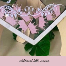 Load image into Gallery viewer, Acrylic Wedding or Quinceanera Crown Wish Drop Heart Frame - Guest Book Alternative